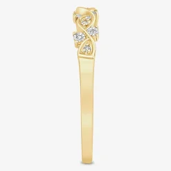 Womens Diamond Accent Natural White Diamond 10K Gold Anniversary Wedding Band