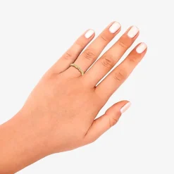 Womens Diamond Accent Natural White Diamond 10K Gold Anniversary Wedding Band
