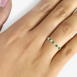Womens Gemstone & 1/2 CT. T.W. Lab-Grown Diamond 10K Gold 2.5MM Band