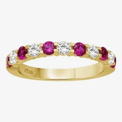 Womens Gemstone & 1/2 CT. T.W. Lab-Grown Diamond 10K Gold 2.5MM  Band