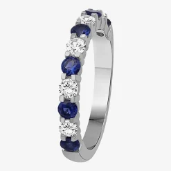 Womens Gemstone & 1/2 CT. T.W. Lab-Grown Diamond 10K Gold 2.5MM  Band