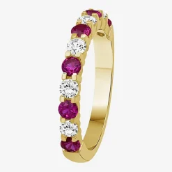 Womens Gemstone & 1/2 CT. T.W. Lab-Grown Diamond 10K Gold 2.5MM  Band