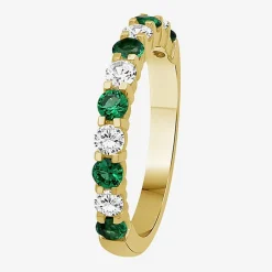 Womens Gemstone & 1/2 CT. T.W. Lab-Grown Diamond 10K Gold 2.5MM  Band
