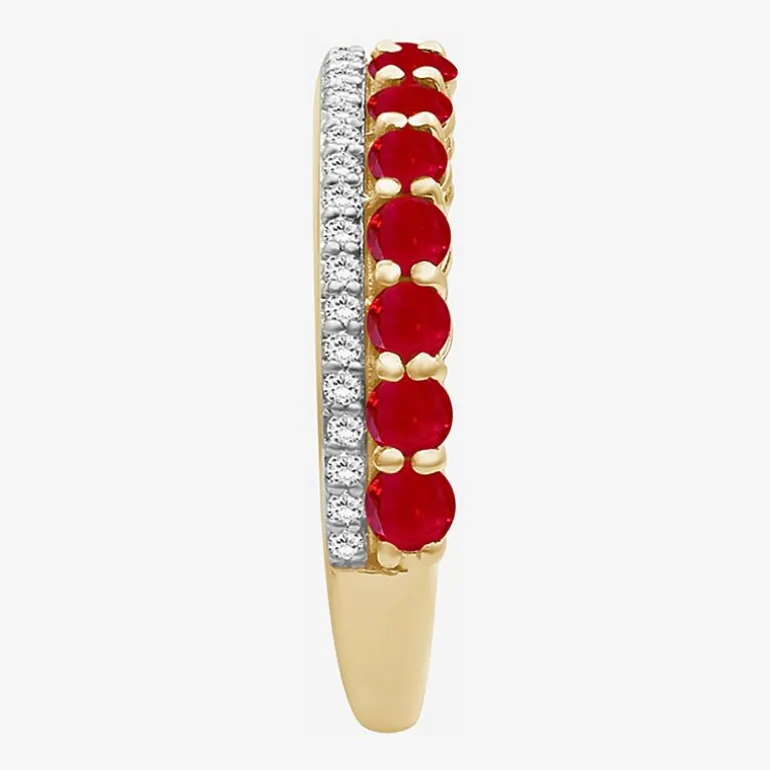 Womens Gemstone & 1/6 CT. T.W. Natural Diamond 10K Gold Band