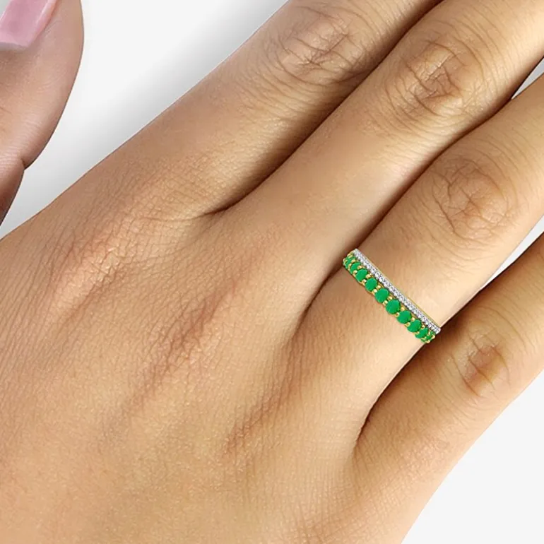 Womens Gemstone & 1/6 CT. T.W. Natural Diamond 10K Gold Band