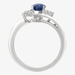 Womens Gemstone 14K Gold Over Silver Crossover Side Stone Cocktail Ring