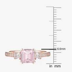 Womens Gemstone 14K Gold Over Silver Halo Delicate Cocktail Ring