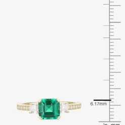 Womens Gemstone 14K Gold Over Silver Halo Delicate Cocktail Ring