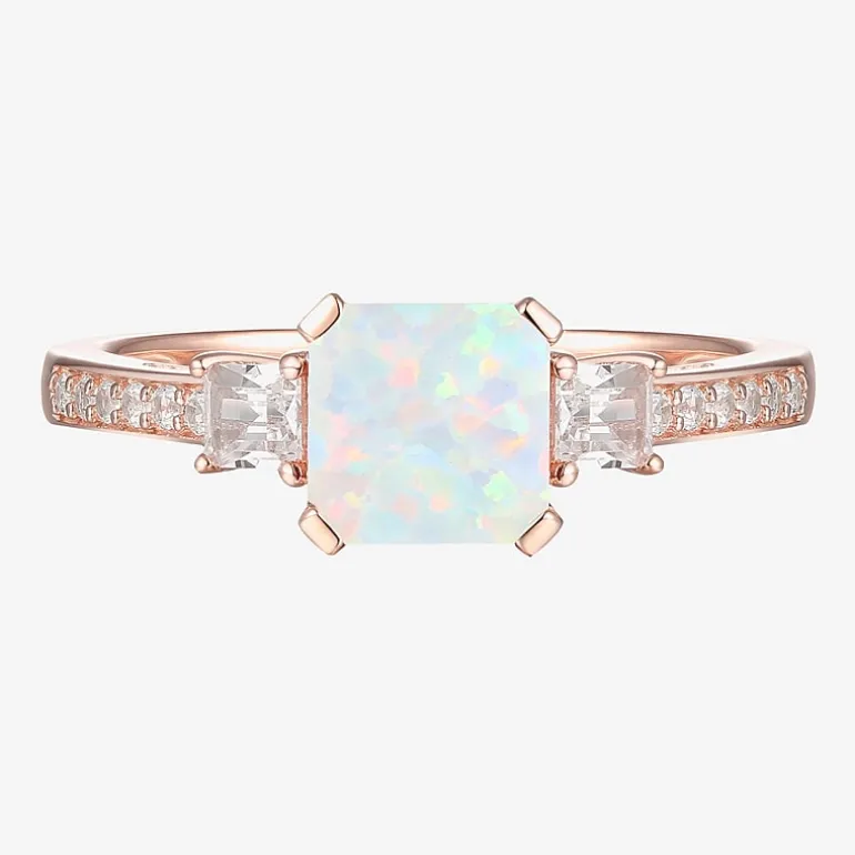 Womens Gemstone 14K Gold Over Silver Halo Delicate Cocktail Ring