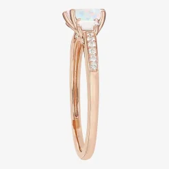 Womens Gemstone 14K Gold Over Silver Halo Delicate Cocktail Ring