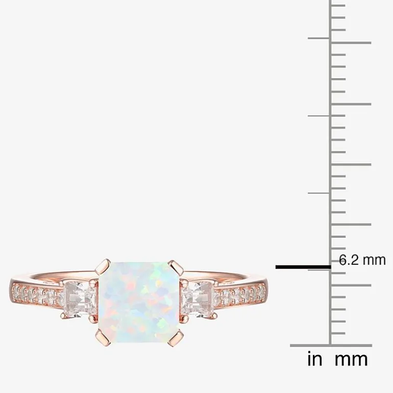 Womens Gemstone 14K Gold Over Silver Halo Delicate Cocktail Ring