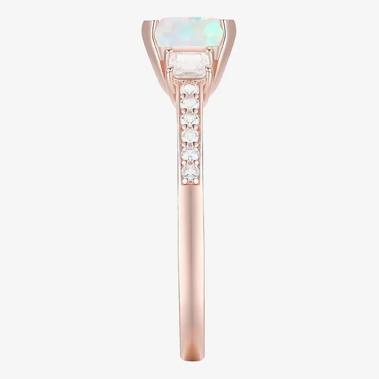 Womens Gemstone 14K Gold Over Silver Halo Delicate Cocktail Ring