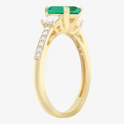 Womens Gemstone 14K Gold Over Silver Halo Delicate Cocktail Ring