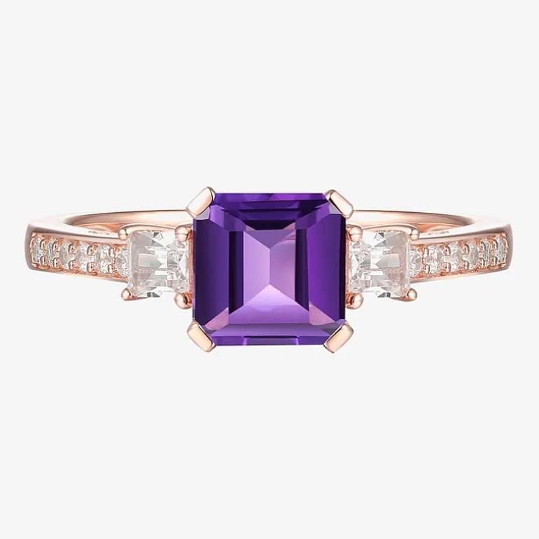 Womens Gemstone 14K Gold Over Silver Halo Delicate Cocktail Ring