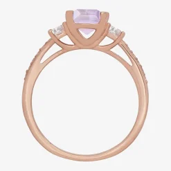Womens Gemstone 14K Gold Over Silver Halo Delicate Cocktail Ring