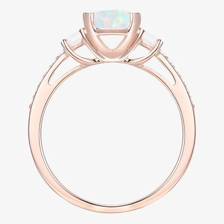 Womens Gemstone 14K Gold Over Silver Halo Delicate Cocktail Ring