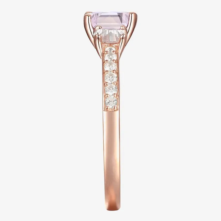 Womens Gemstone 14K Gold Over Silver Halo Delicate Cocktail Ring