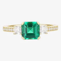 Womens Gemstone 14K Gold Over Silver Halo Delicate Cocktail Ring