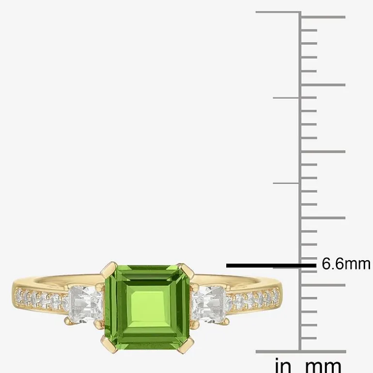 Womens Gemstone 14K Gold Over Silver Halo Delicate Cocktail Ring