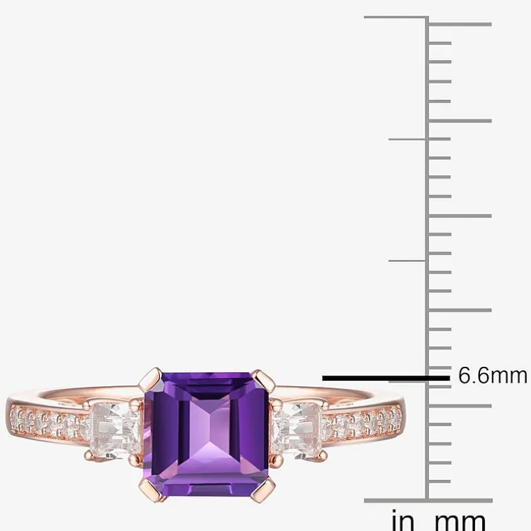 Womens Gemstone 14K Gold Over Silver Halo Delicate Cocktail Ring