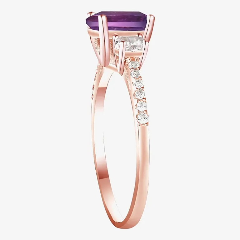 Womens Gemstone 14K Gold Over Silver Halo Delicate Cocktail Ring