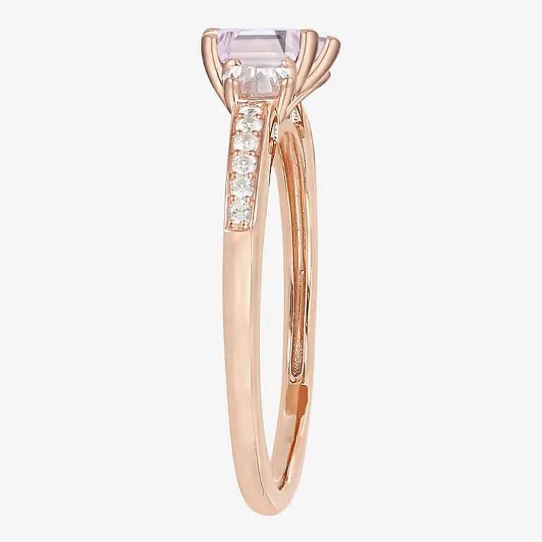 Womens Gemstone 14K Gold Over Silver Halo Delicate Cocktail Ring