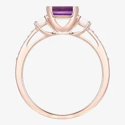 Womens Gemstone 14K Gold Over Silver Halo Delicate Cocktail Ring