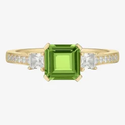 Womens Gemstone 14K Gold Over Silver Halo Delicate Cocktail Ring