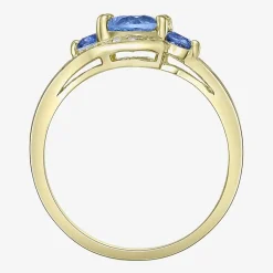Womens Genuine Blue Topaz 18K Gold Over Silver Cocktail Ring
