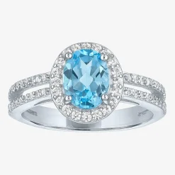 Womens Genuine Blue Topaz Sterling Silver 3-pc. Jewelry Set