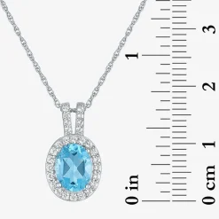 Womens Genuine Blue Topaz Sterling Silver 3-pc. Jewelry Set