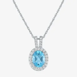 Womens Genuine Blue Topaz Sterling Silver 3-pc. Jewelry Set