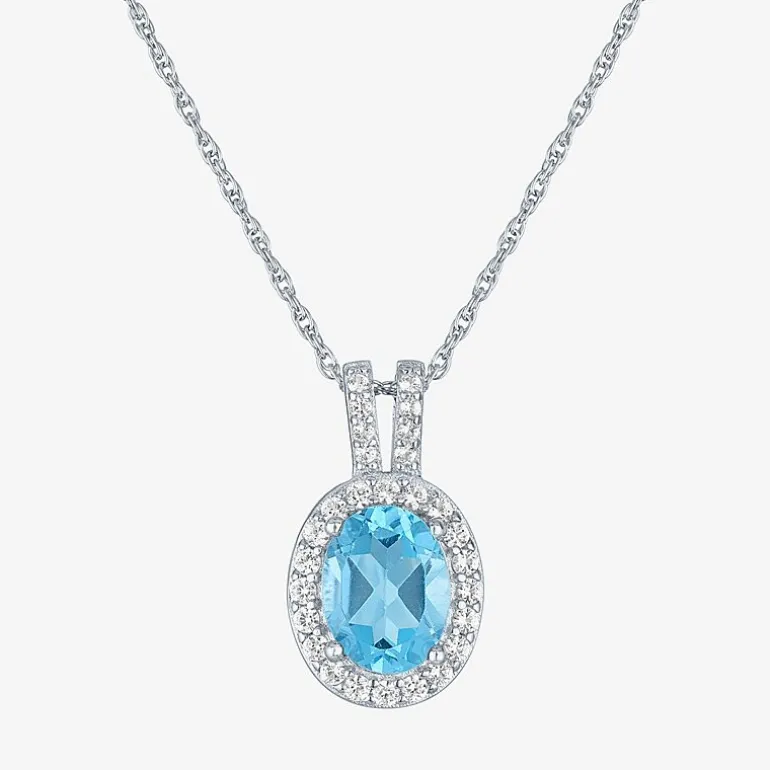 Womens Genuine Blue Topaz Sterling Silver 3-pc. Jewelry Set