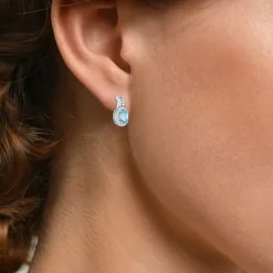 Womens Genuine Blue Topaz Sterling Silver 3-pc. Jewelry Set