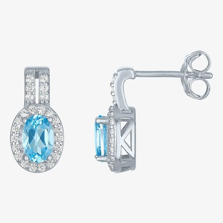 Womens Genuine Blue Topaz Sterling Silver 3-pc. Jewelry Set