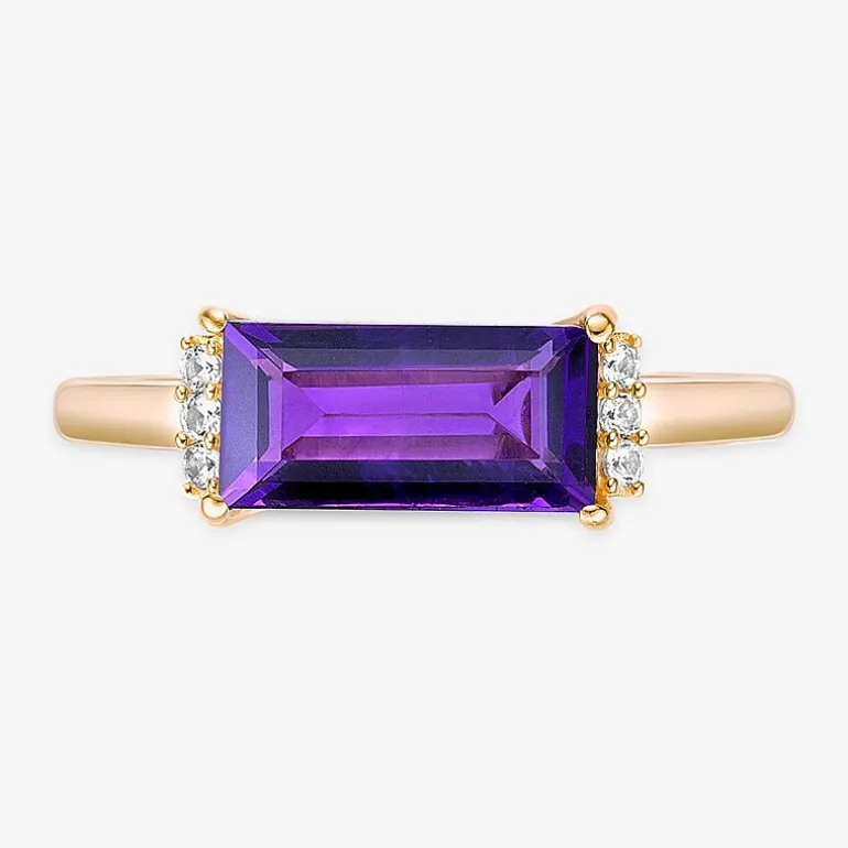 Womens Genuine Semi Precious Stone18K Gold Over Silver Cocktail Ring