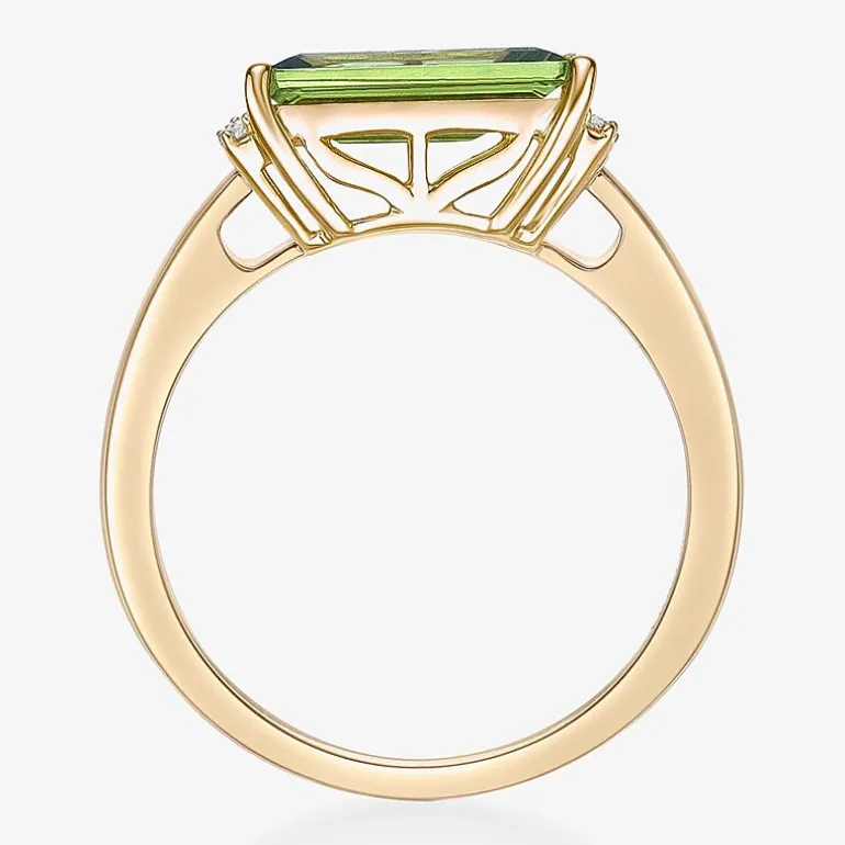 Womens Genuine Semi Precious Stone18K Gold Over Silver Cocktail Ring