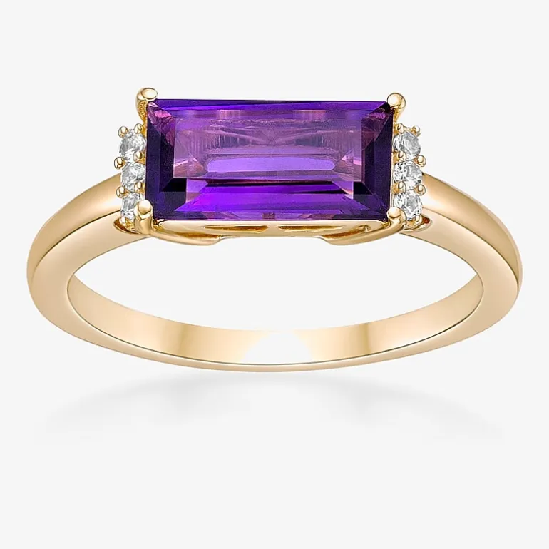 Womens Genuine Semi Precious Stone18K Gold Over Silver Cocktail Ring