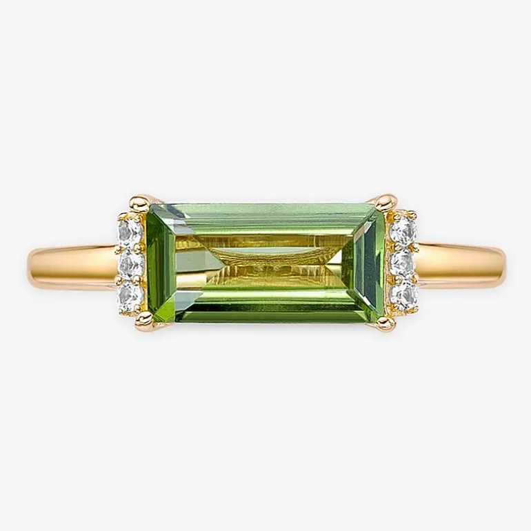 Womens Genuine Semi Precious Stone18K Gold Over Silver Cocktail Ring