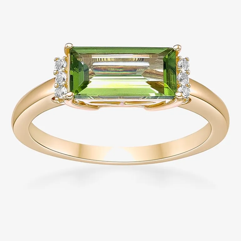 Womens Genuine Semi Precious Stone18K Gold Over Silver Cocktail Ring