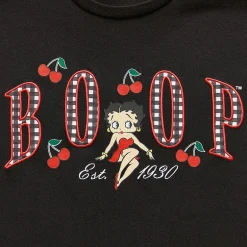 Womens Juniors Crew Neck Short Sleeve Oversized Betty Boop Graphic T-Shirt