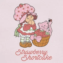 Womens Juniors Crew Neck Short Sleeve Regular Fit Strawberry Shortcake Graphic T-Shirt