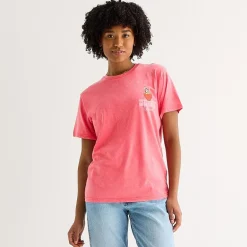 Womens Juniors Crew Neck Short Sleeve Regular Fit Strawberry Shortcake Graphic T-Shirt
