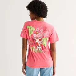 Womens Juniors Crew Neck Short Sleeve Regular Fit Strawberry Shortcake Graphic T-Shirt