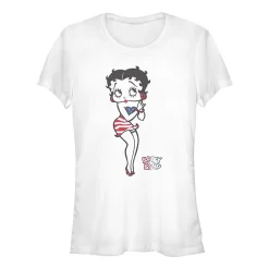 Womens Juniors Crew Neck Short Sleeve Regular Fit Betty Boop Graphic T-Shirt