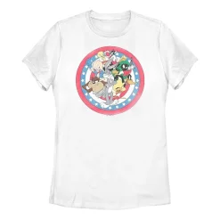 Womens Juniors Crew Neck Short Sleeve Regular Fit Looney Tunes Graphic T-Shirt