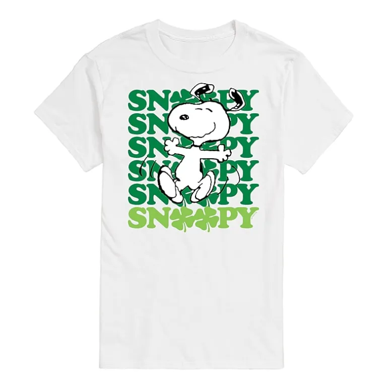 Womens Juniors Crew Neck Short Sleeve Regular Fit Peanuts Snoopy Graphic T-Shirt