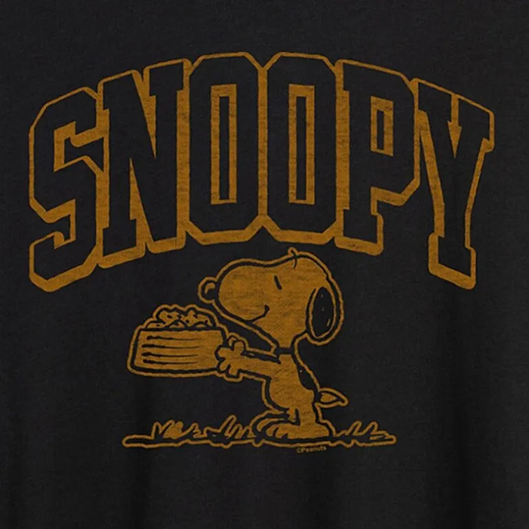 Womens Juniors Crew Neck Short Sleeve Regular Fit Snoopy Graphic T-Shirt