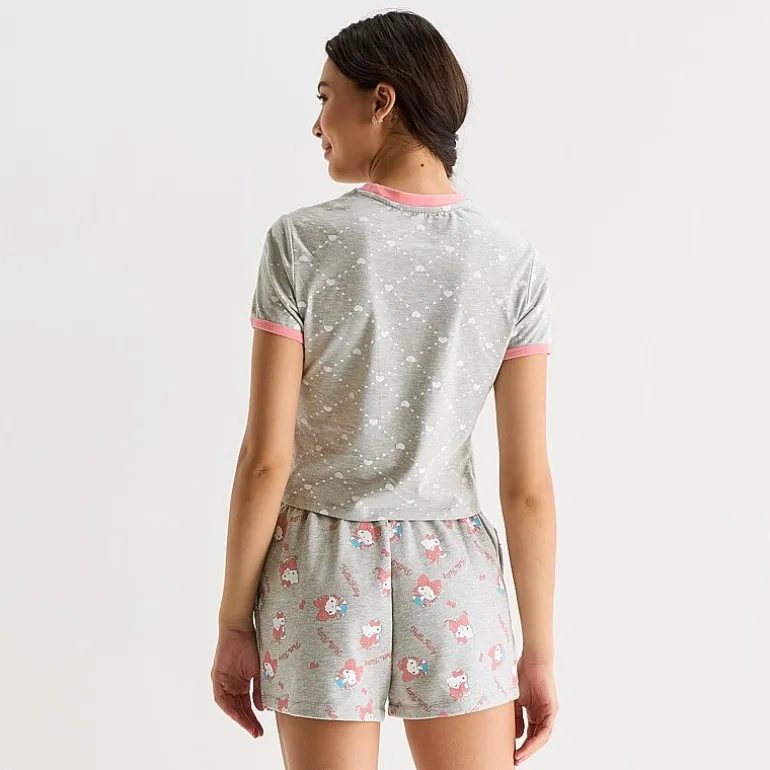 Womens Juniors Crew Neck Short Sleeve Regular Fit Hello Kitty Graphic T-Shirt