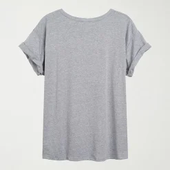 Womens Juniors Crew Neck Short Sleeve Oversized Graphic T-Shirt